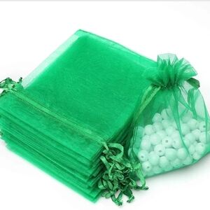 ⏳️20 NWOT Green Organza Gift Bags 3" x 3"